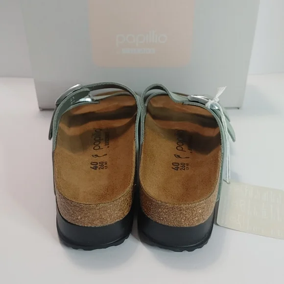 Birkenstock Papillio Arizona Nubuck Platform Pure Sage - Picture 4 of 9